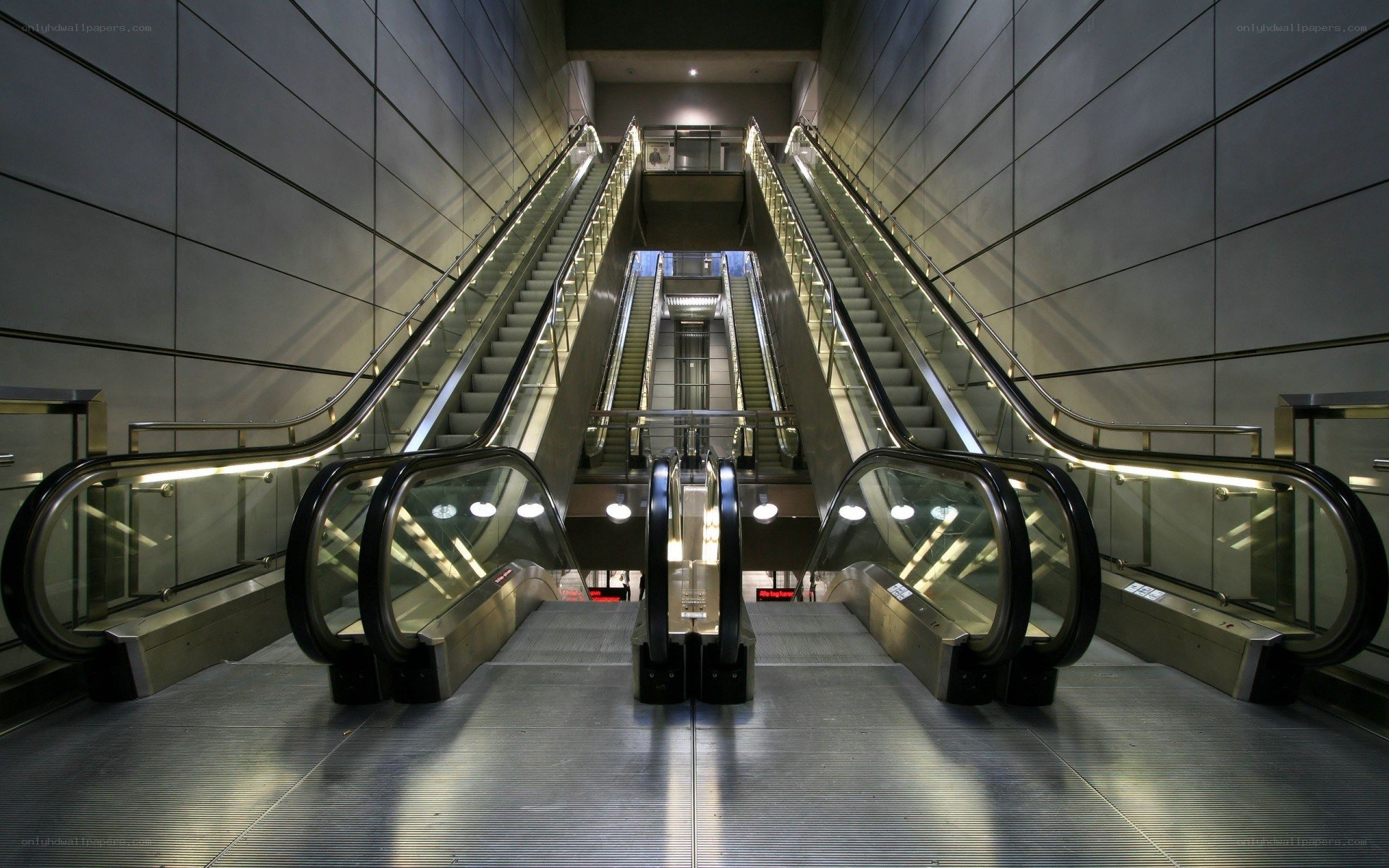Modern escalator station