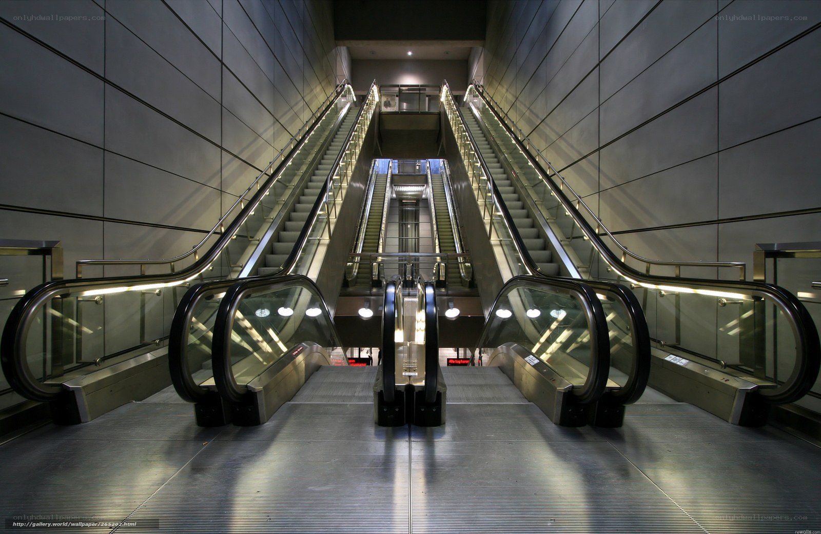Modern escalator station
