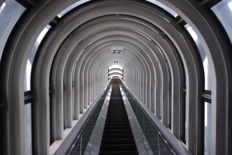 Modern escalator tunnel
