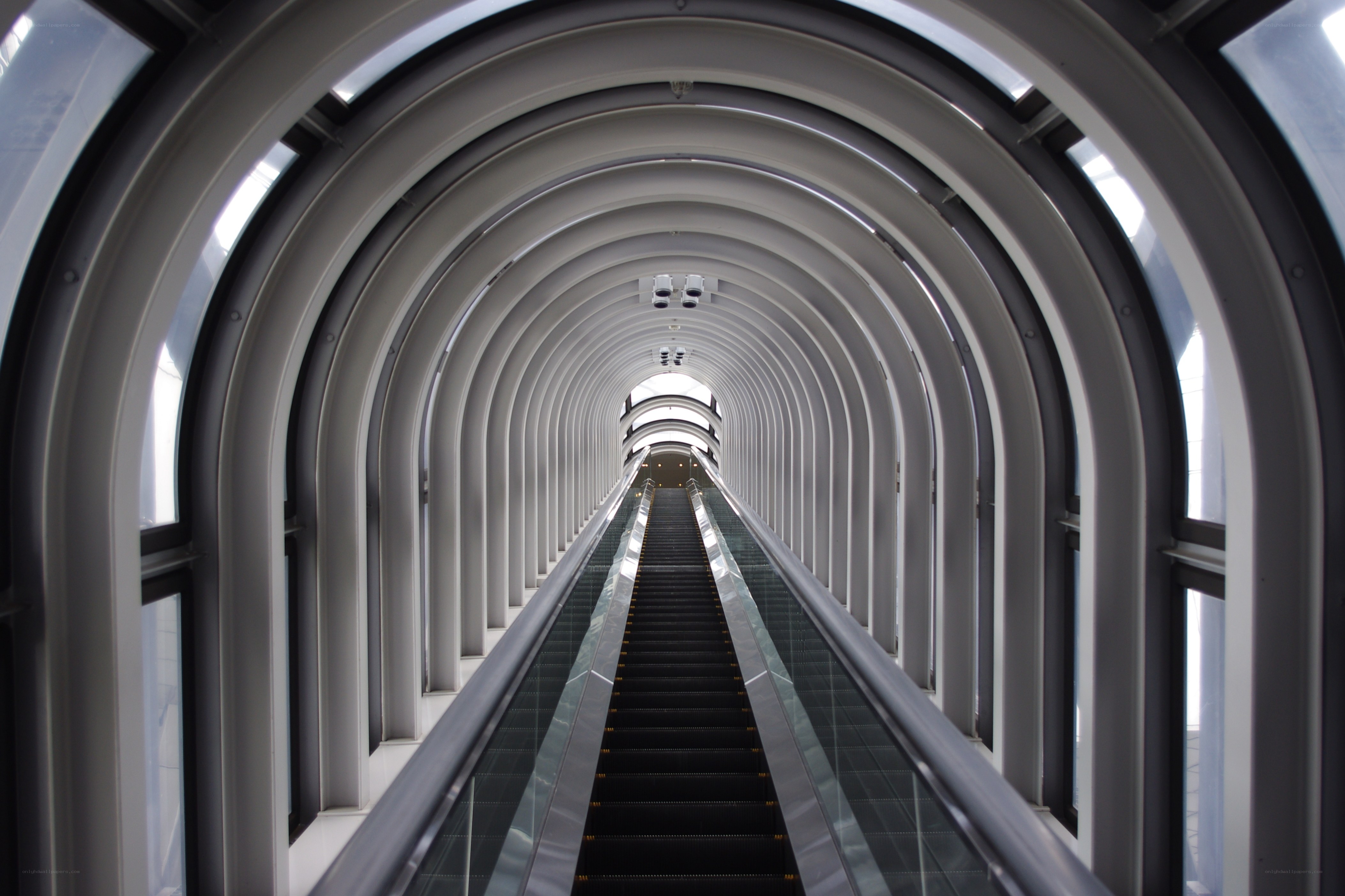 Modern escalator tunnel