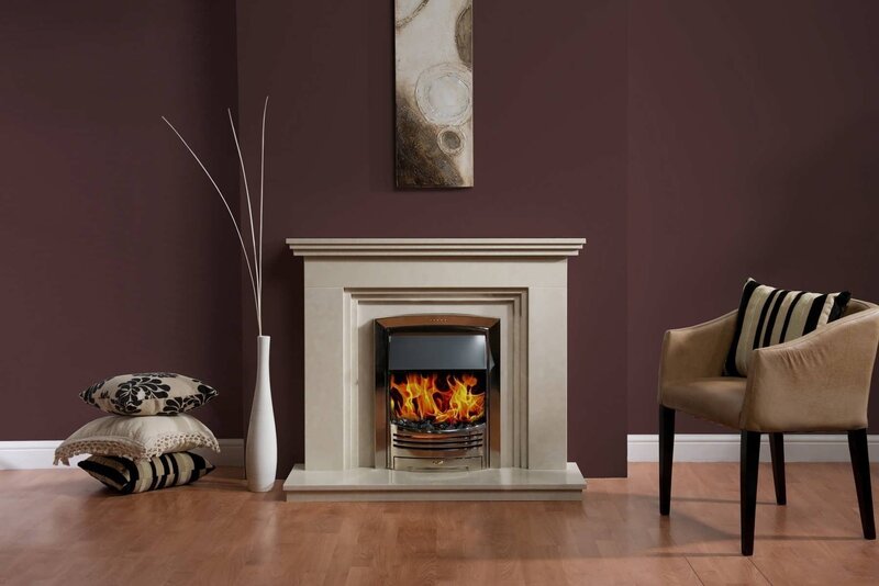 Modern fireplace in living room