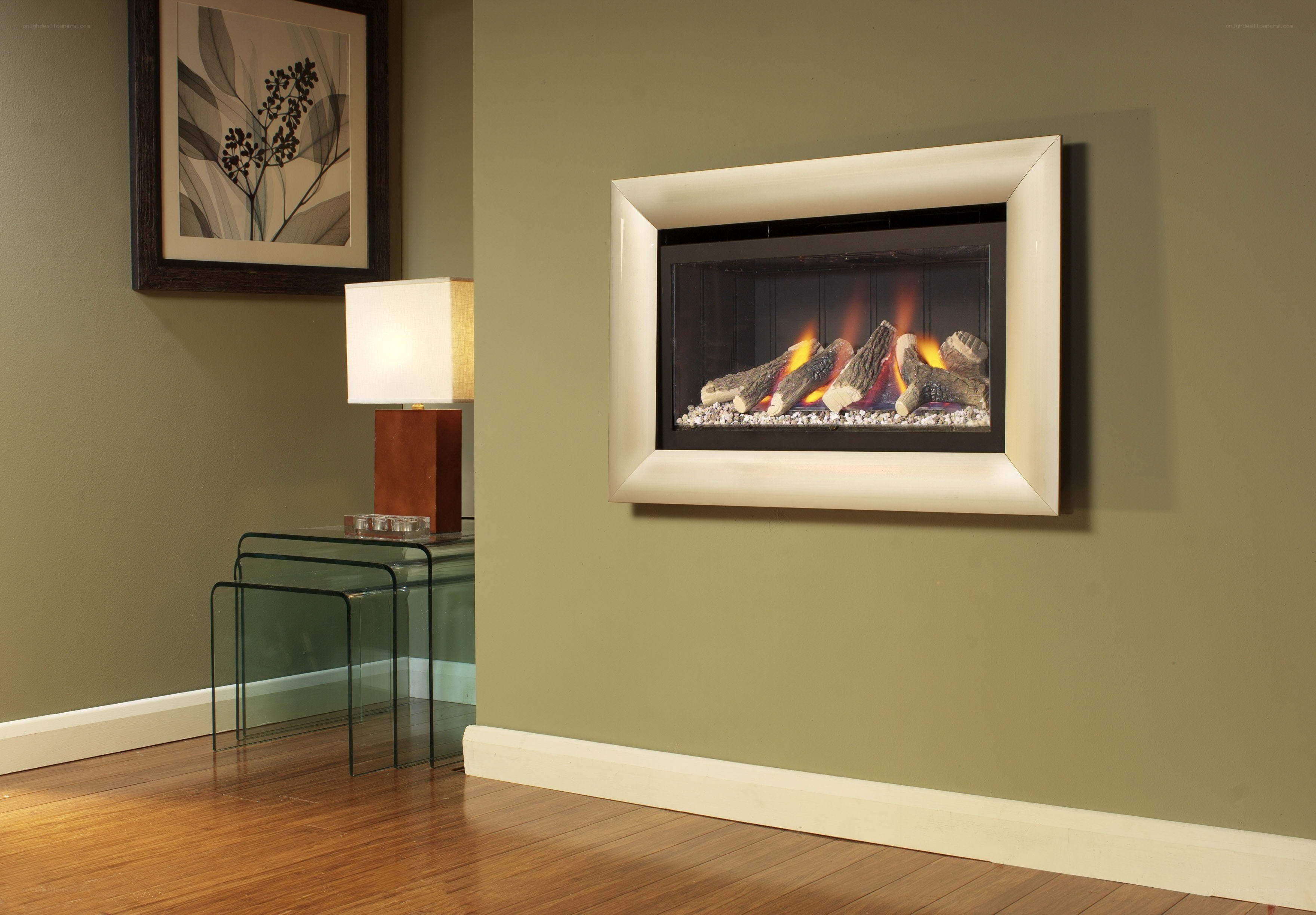 Modern fireplace in living room