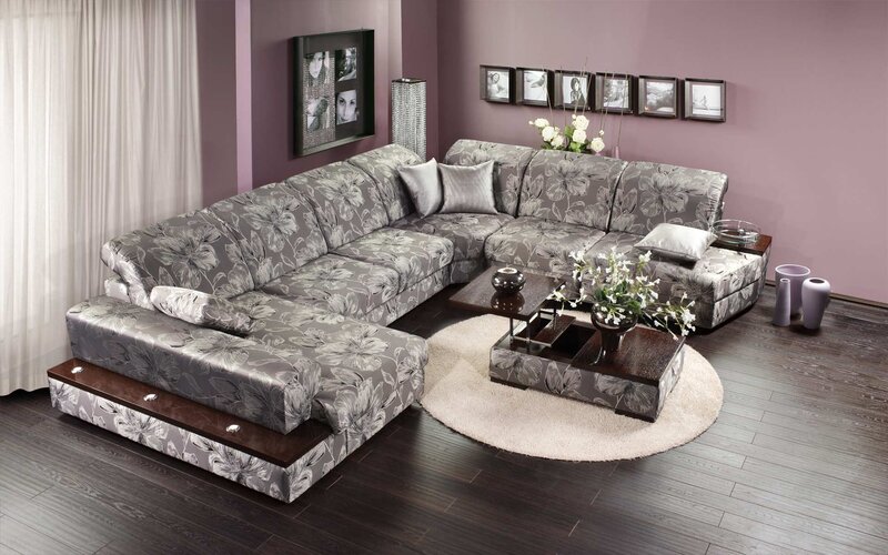 Modern floral sectional sofa