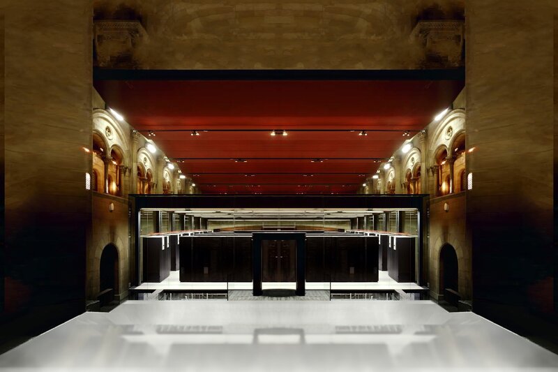 modern gallery in historic hall