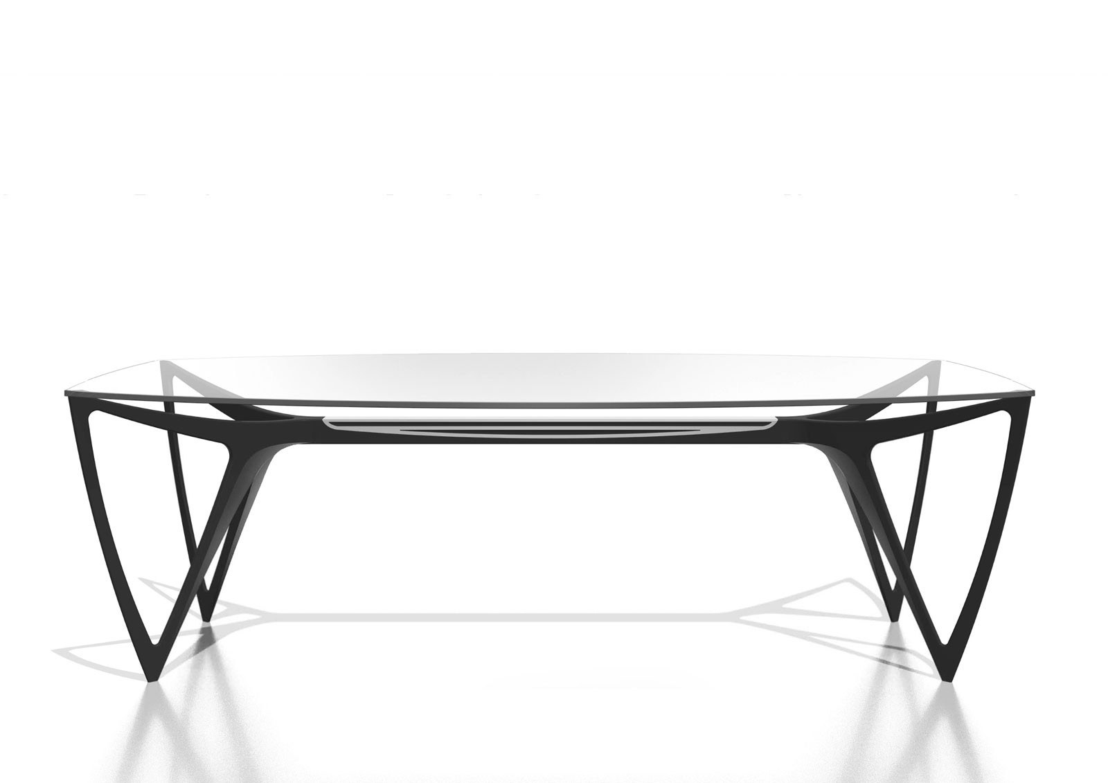 modern glass and metal table