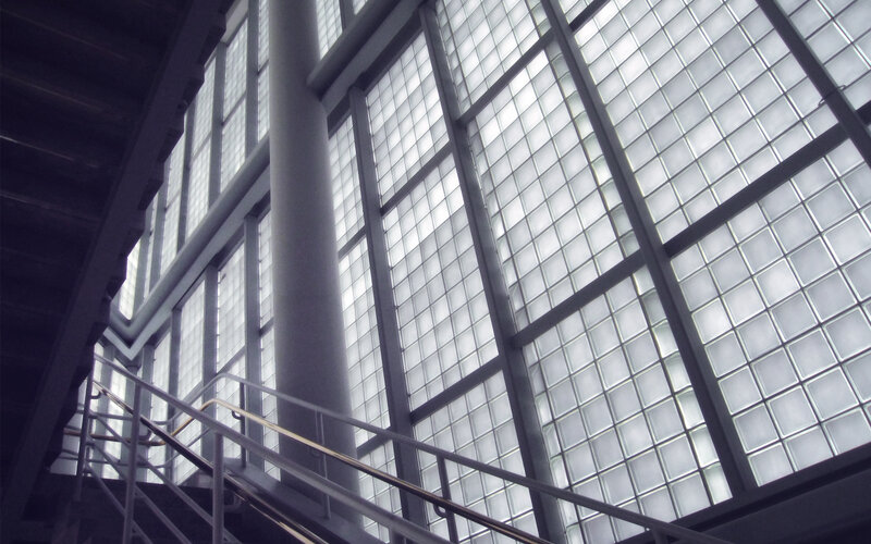 modern glass block wall interior