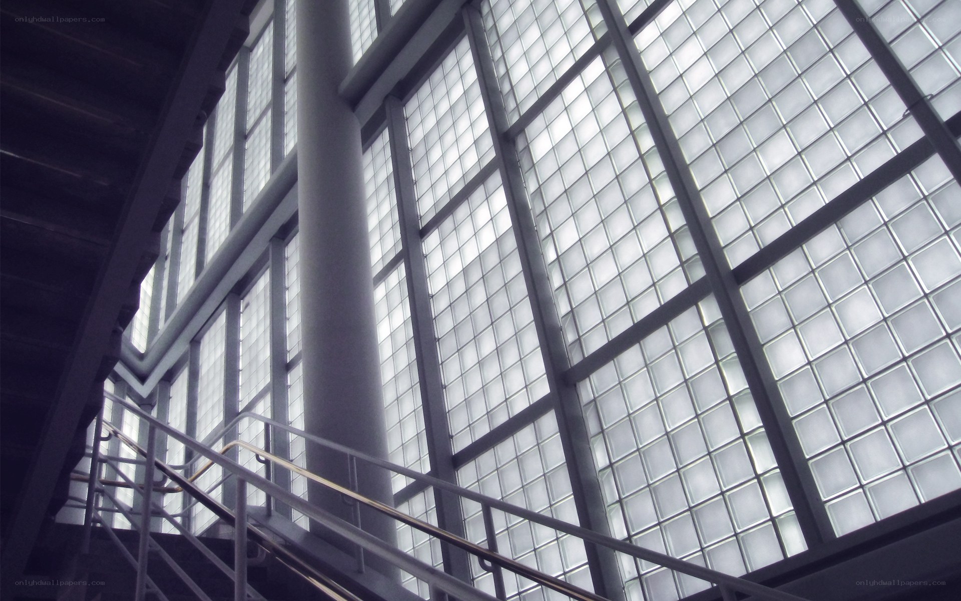 modern glass block wall interior