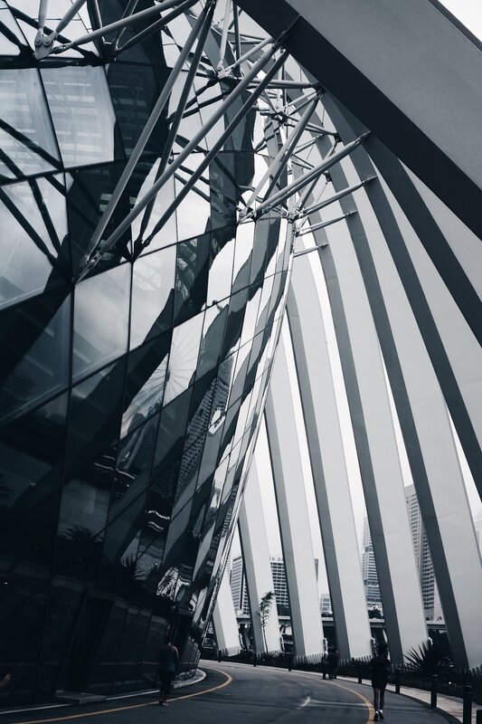 Modern Glass Building — Black, Dramatic, Afternoon, Photograph