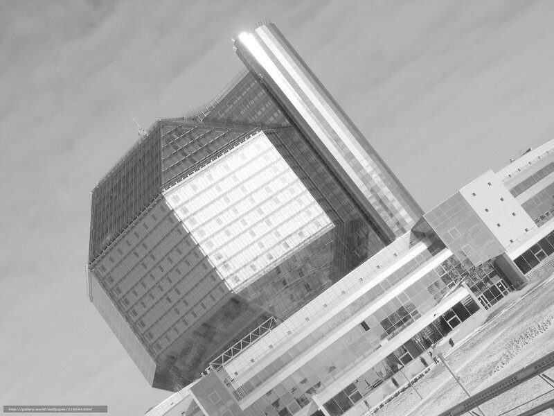 Modern Glass Building — Black, Dramatic