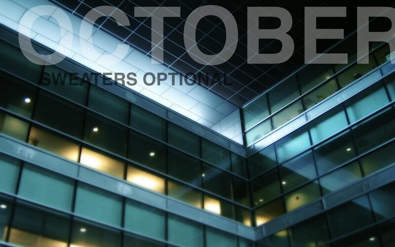 Modern Glass Building — Blue, Dramatic, Night