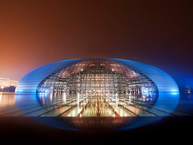 Modern Glass Building — Blue, Dramatic