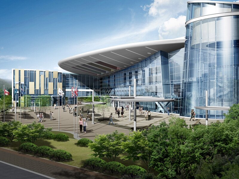 Modern Glass Building — Blue, Serene, Afternoon, 3d Render
