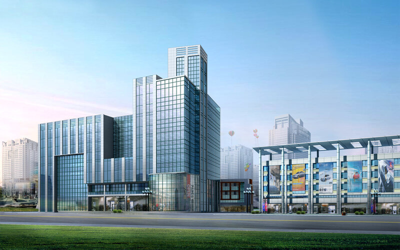 Modern Glass Building — Blue