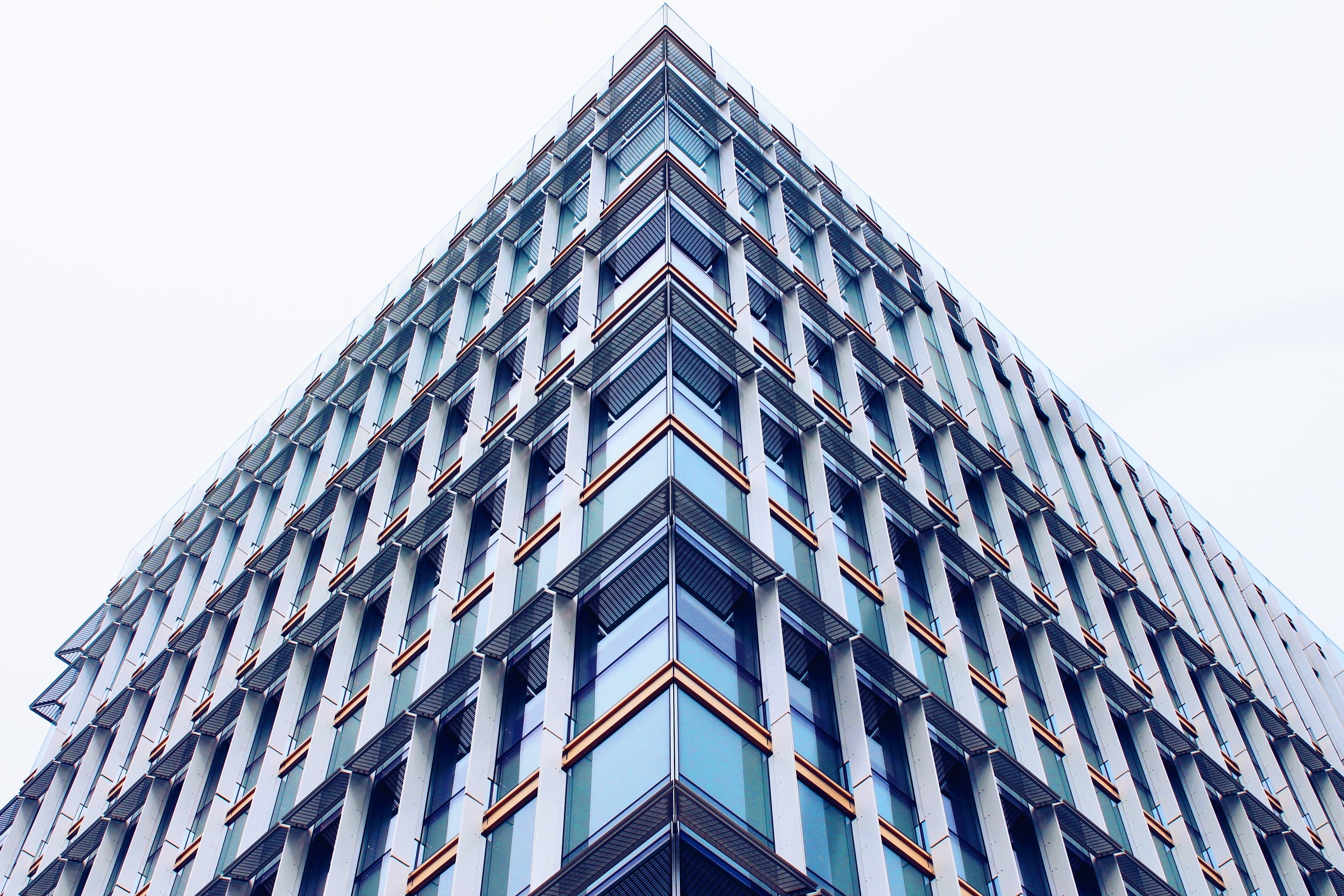 modern glass building corner