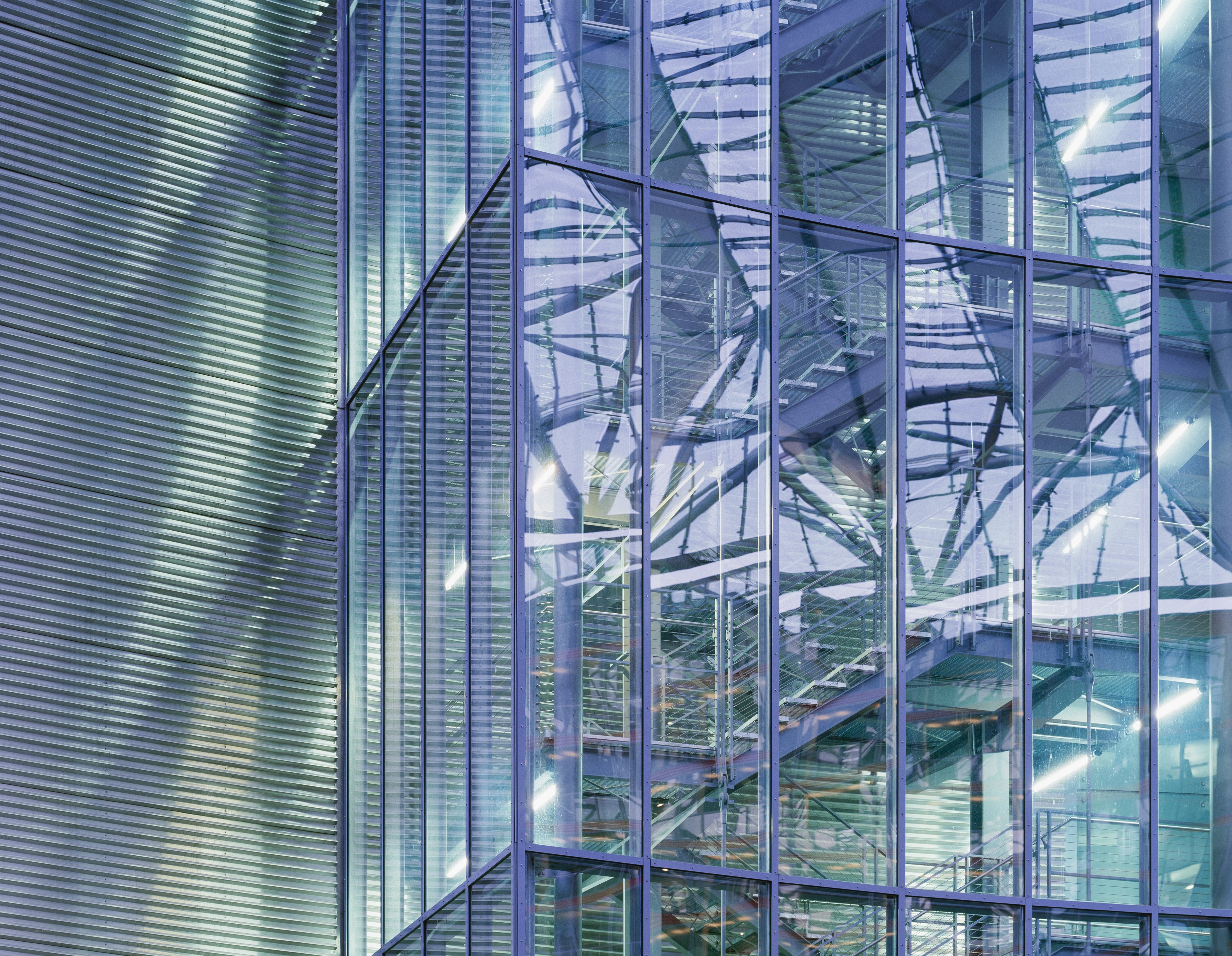 Modern glass building facade