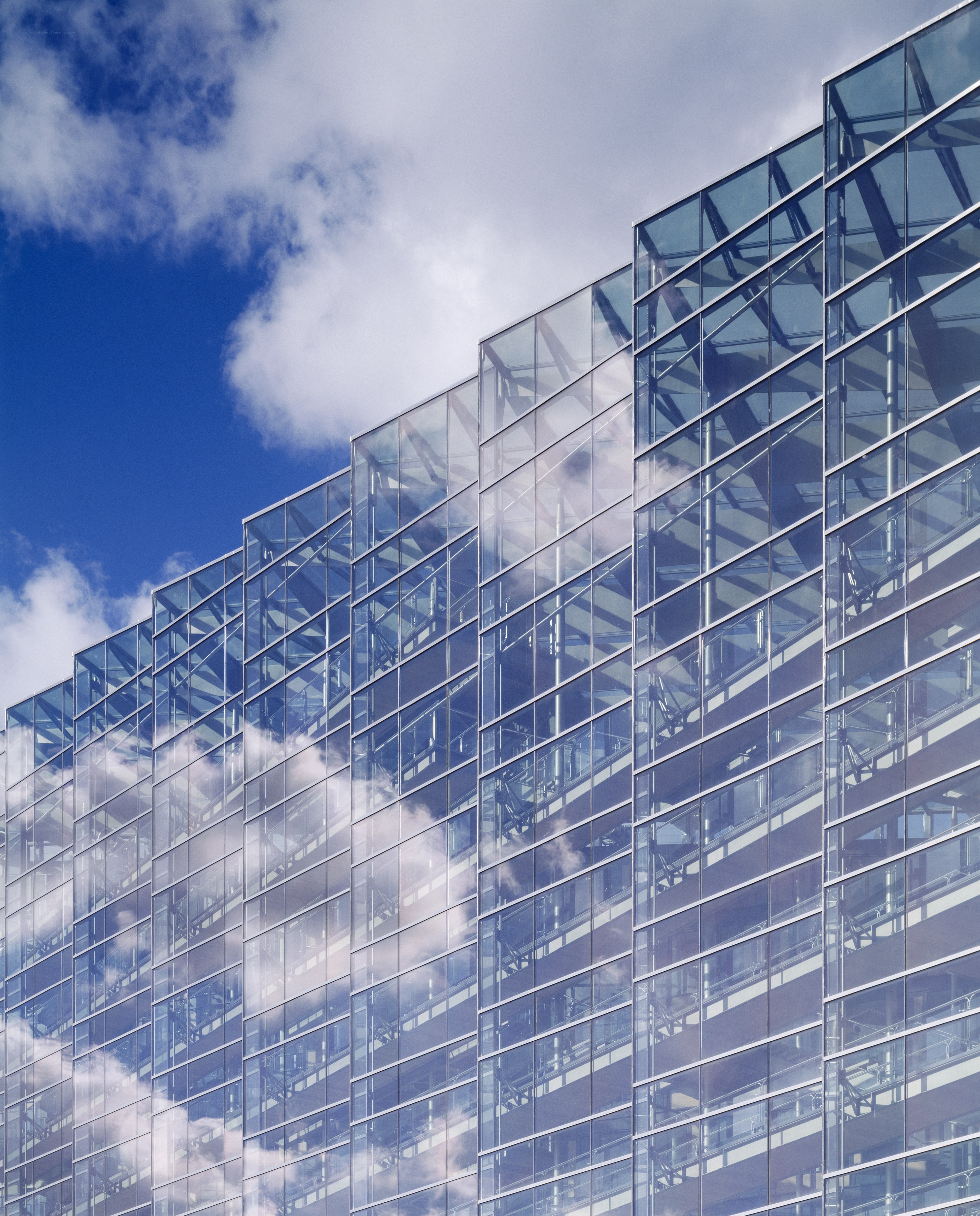 Modern glass building facade