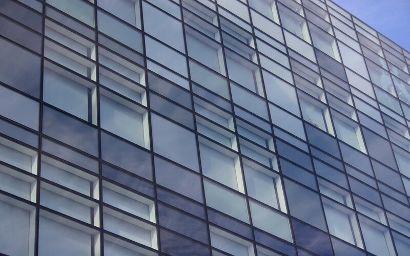 modern glass building facade