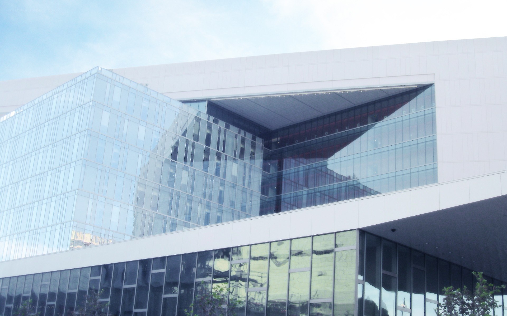 modern glass building facade