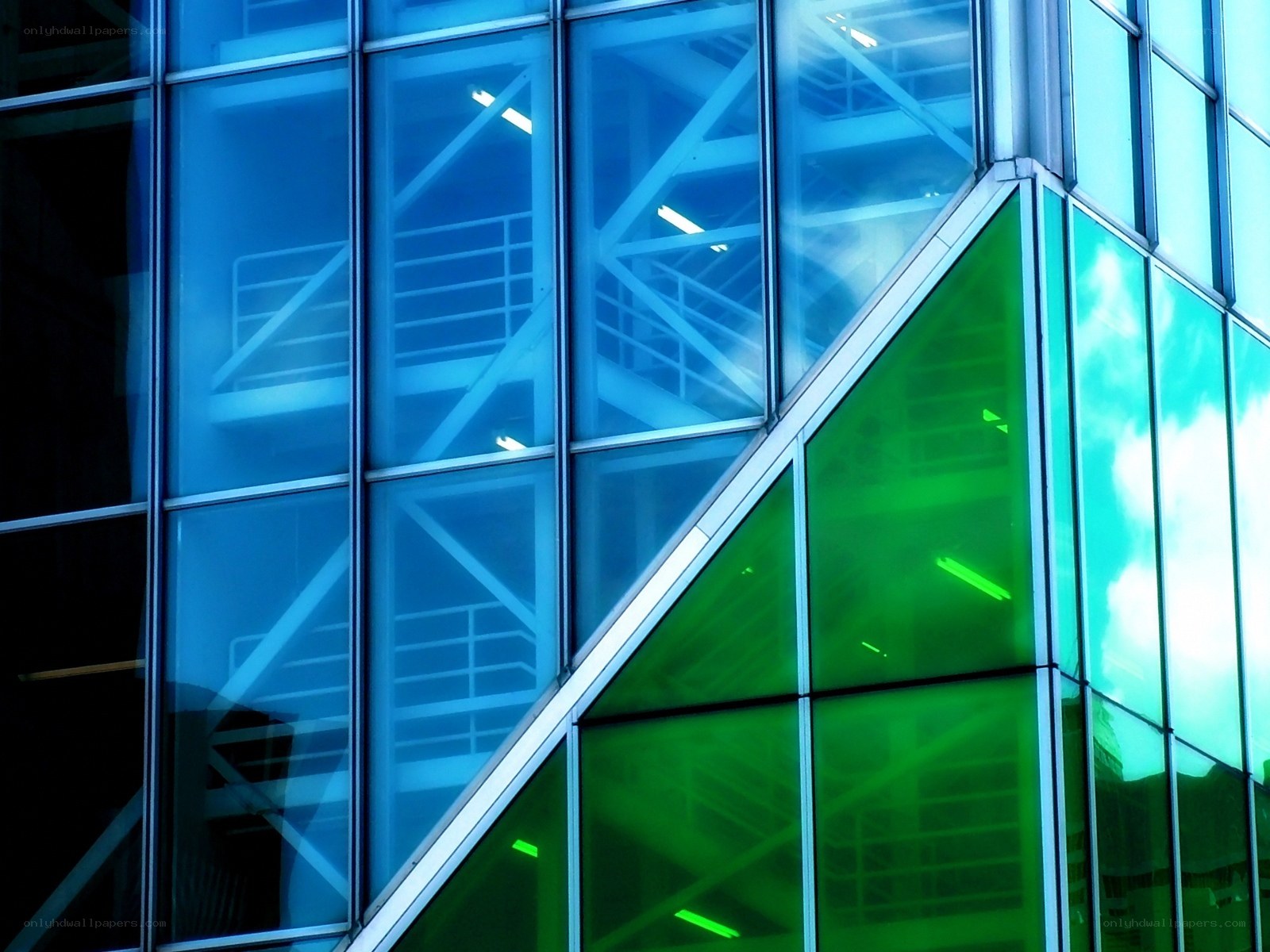 Modern glass building facade