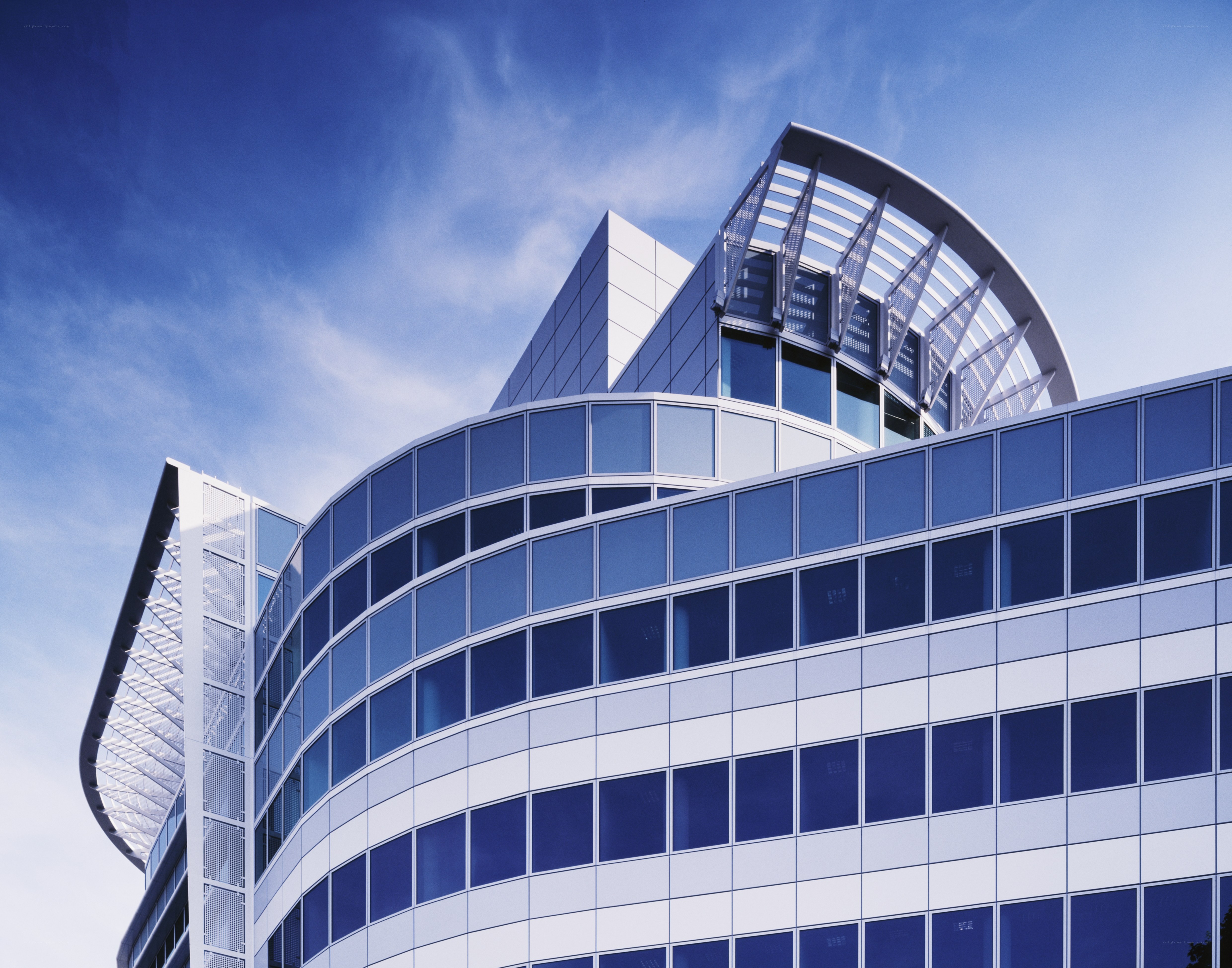 Modern glass building facade