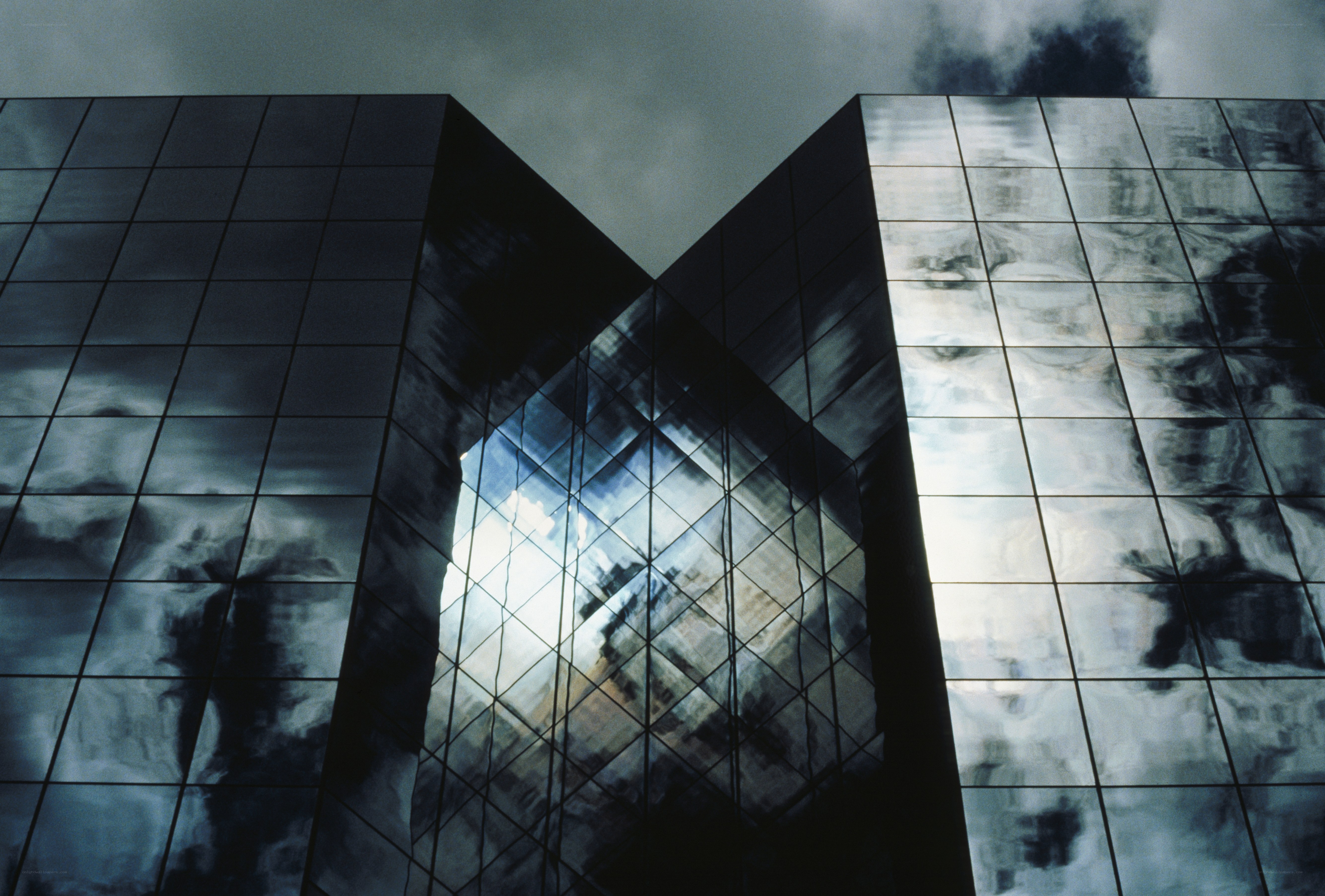 Modern glass building facade