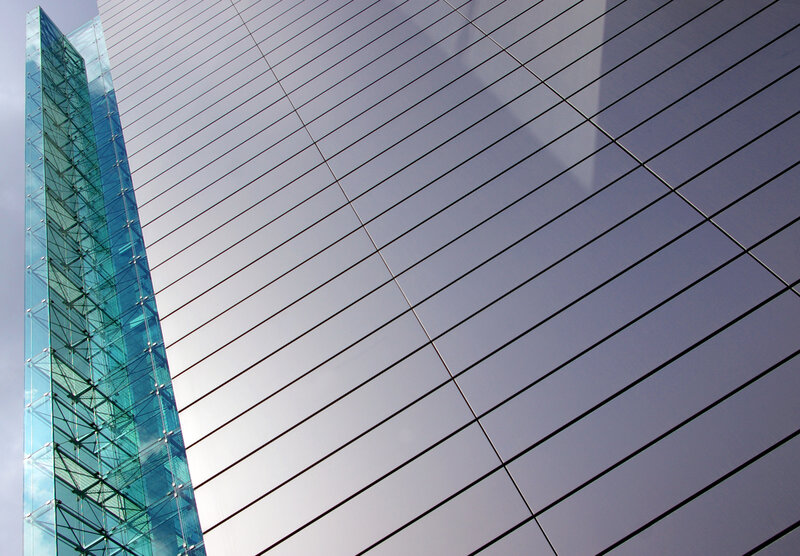 Modern glass building facade