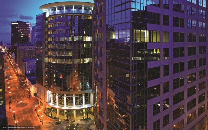 Modern Glass Buildings — Purple