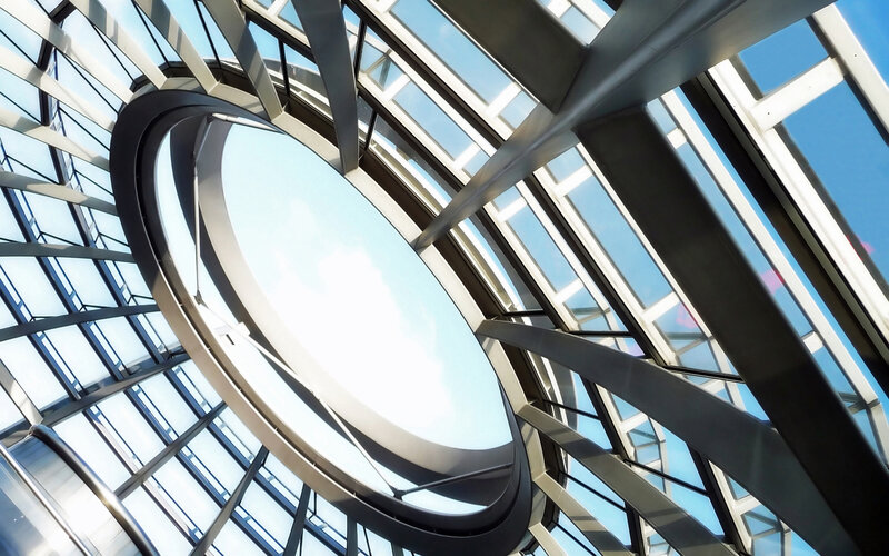 Modern Glass Ceiling — Blue