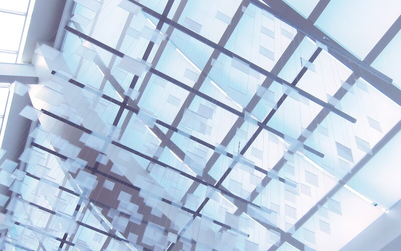 modern glass ceiling structure