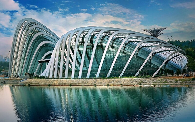 Modern glass conservatory building