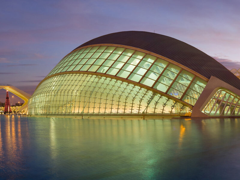 Modern Glass Dome Building — Blue, Serene