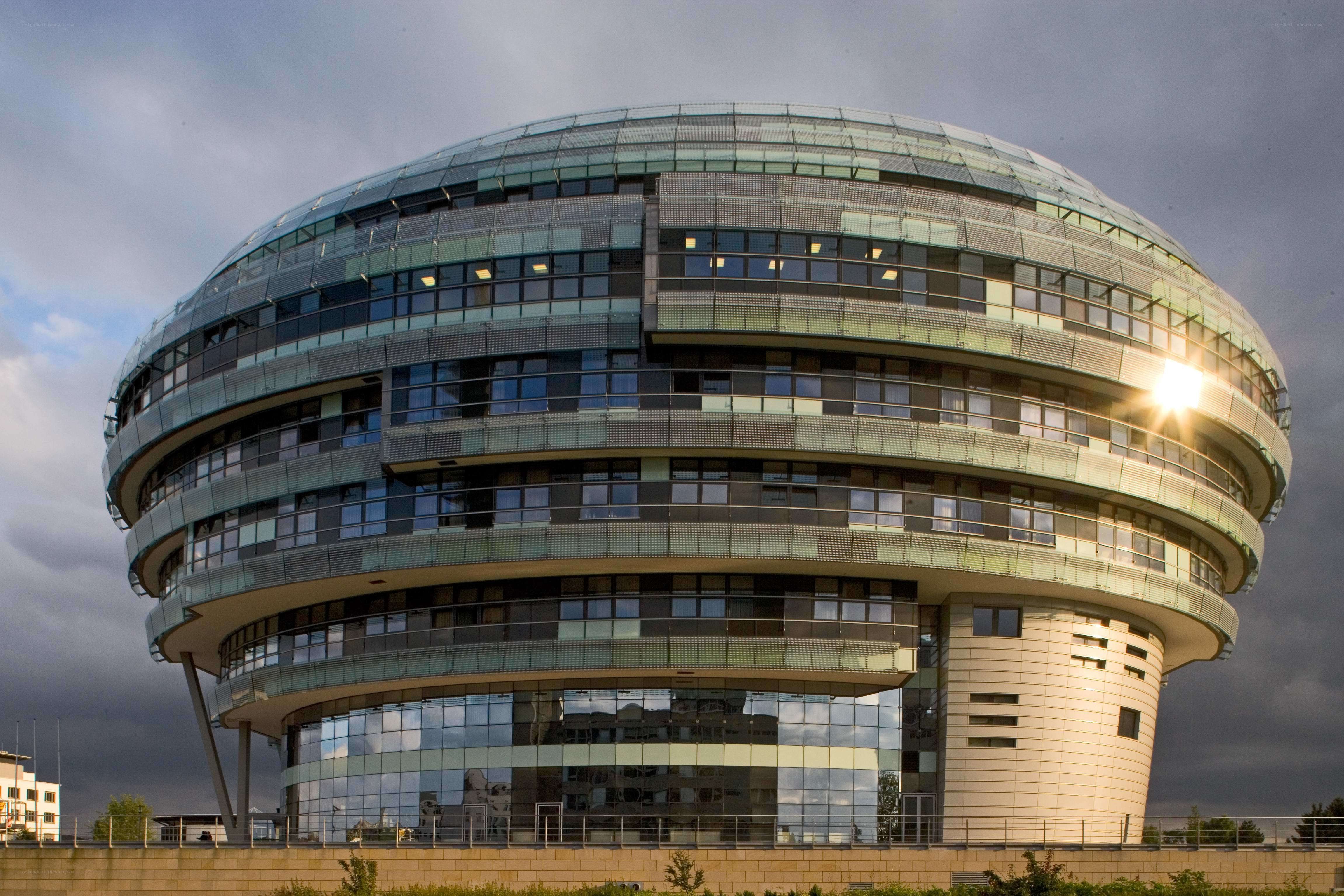 Modern glass dome building