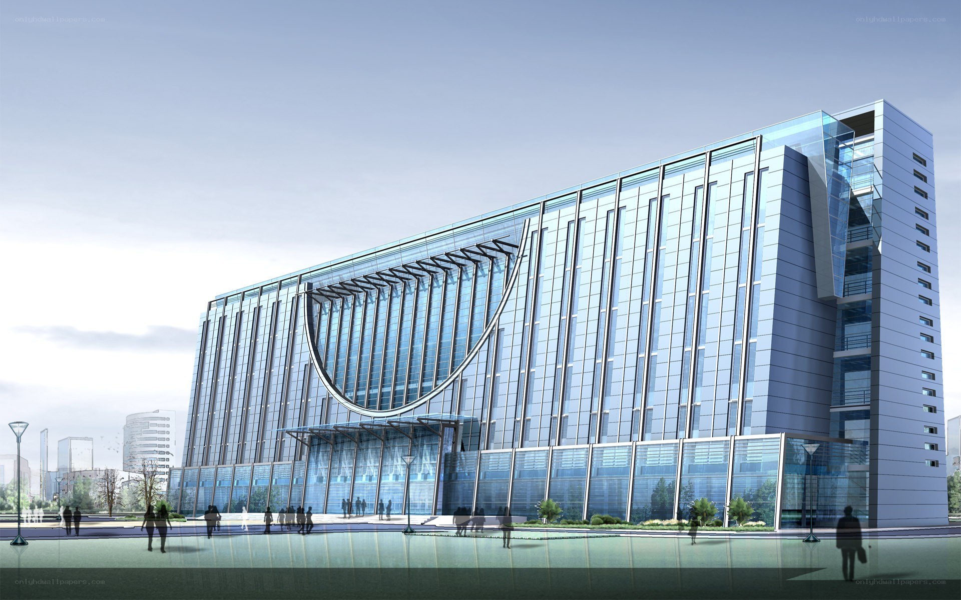 modern glass office building