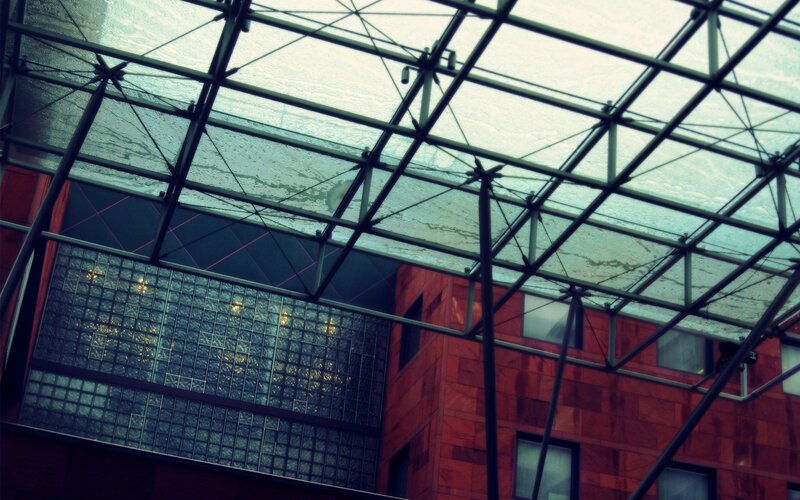 modern glass roof structure