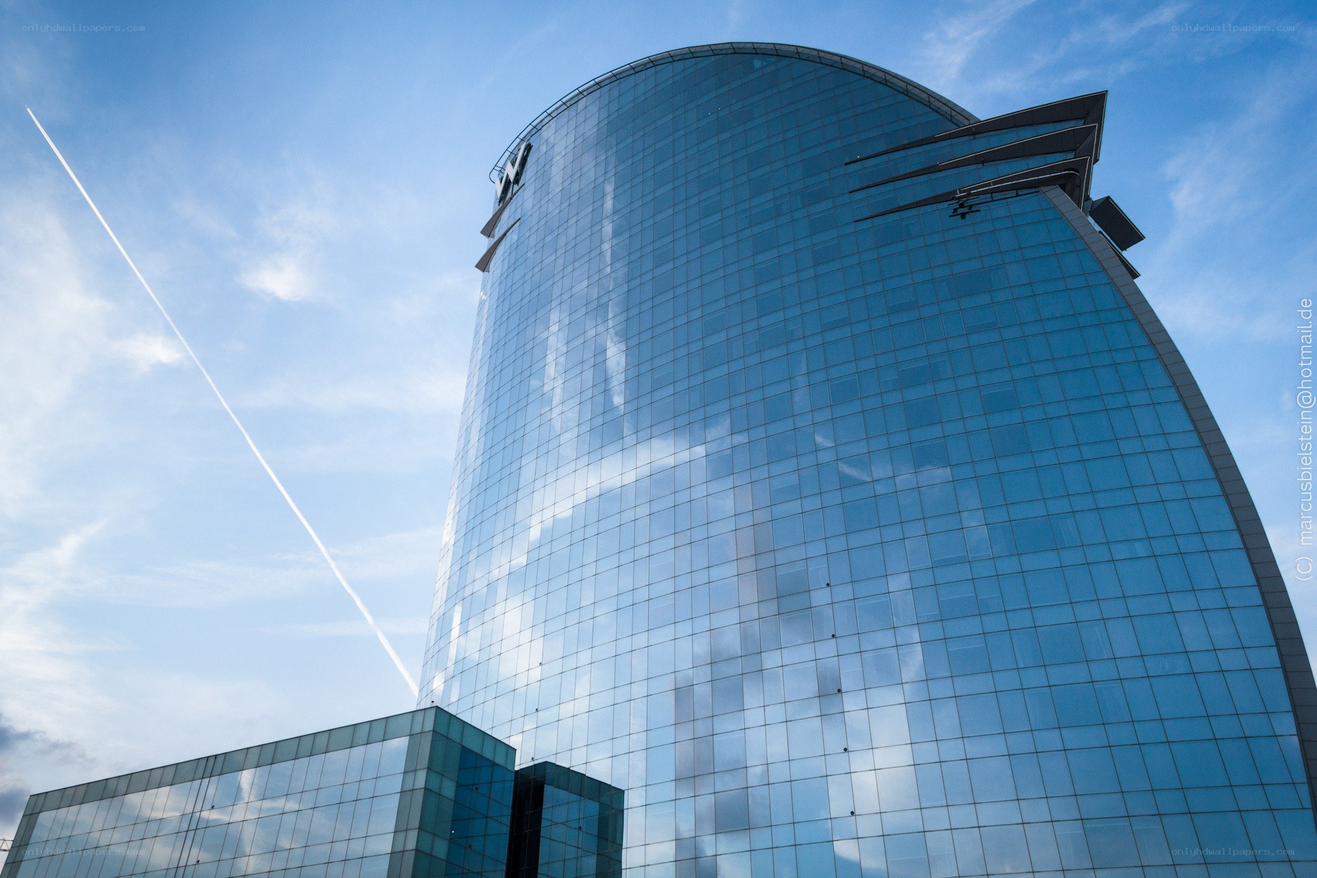 modern glass skyscraper