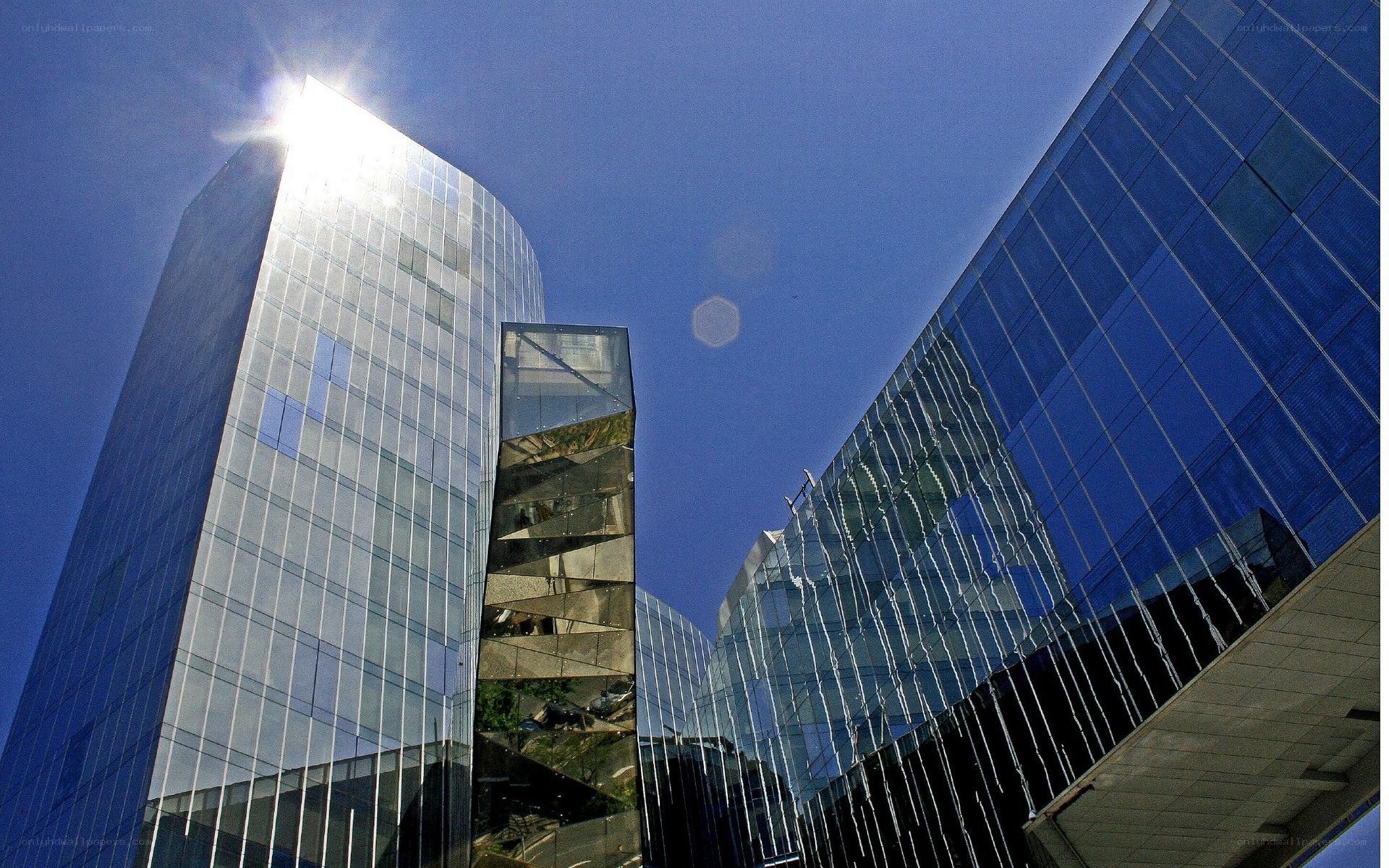 Modern glass skyscrapers