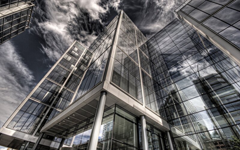Modern glass skyscrapers