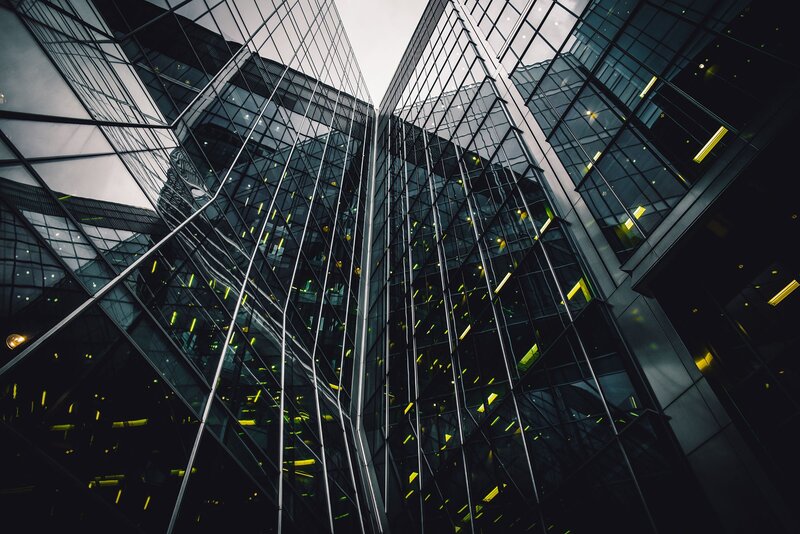 Modern Glass Skyscrapers — Black