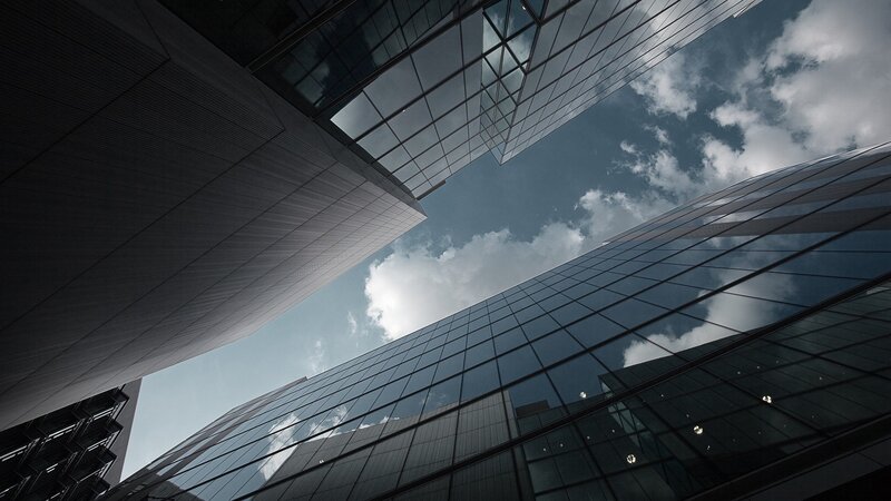 Modern Glass Skyscrapers — Gray