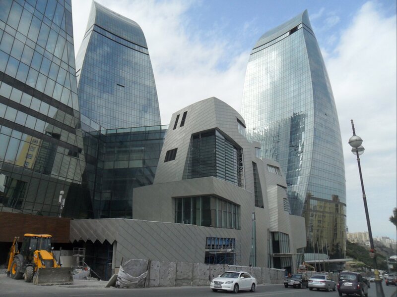 Modern Glass Skyscrapers — Gray, Urban, Afternoon, Photograph