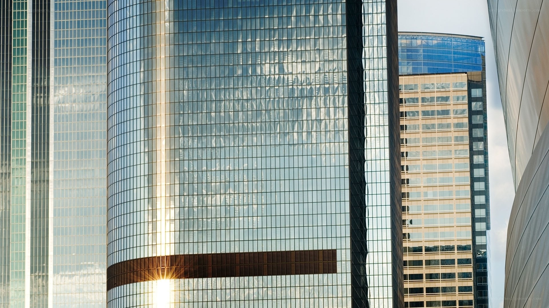 Modern glass skyscrapers