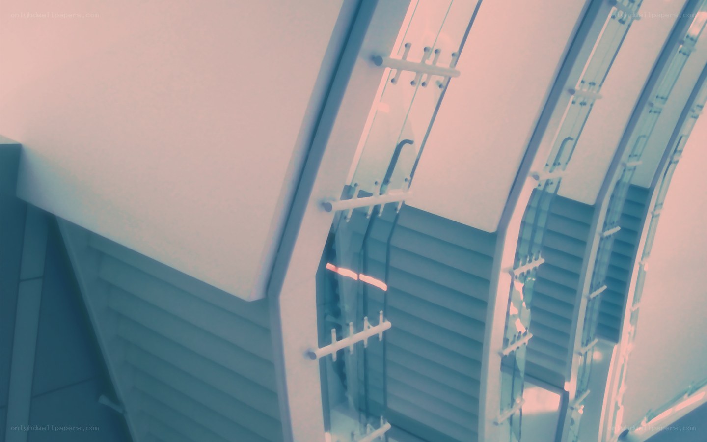 Modern glass staircase interior
