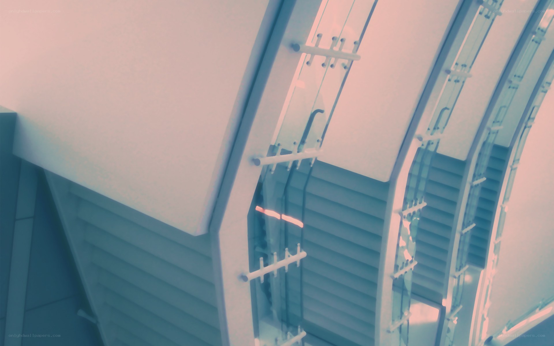 Modern glass staircase interior
