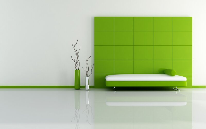 Modern green living room