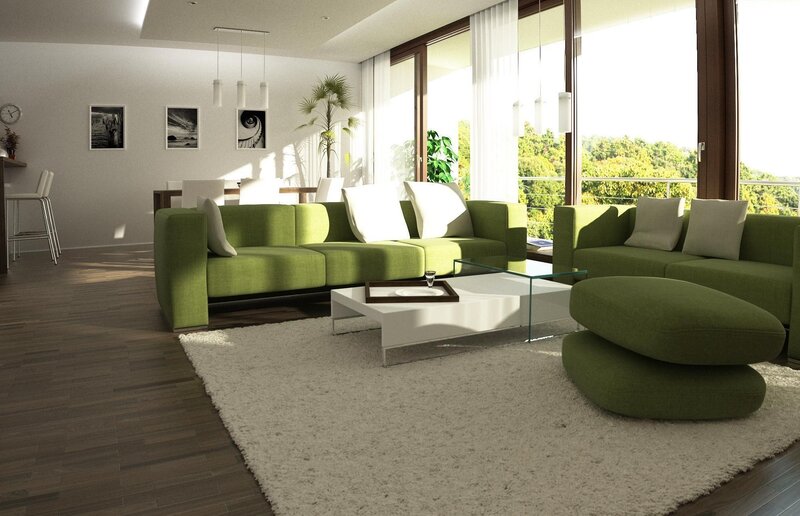 Modern green living room