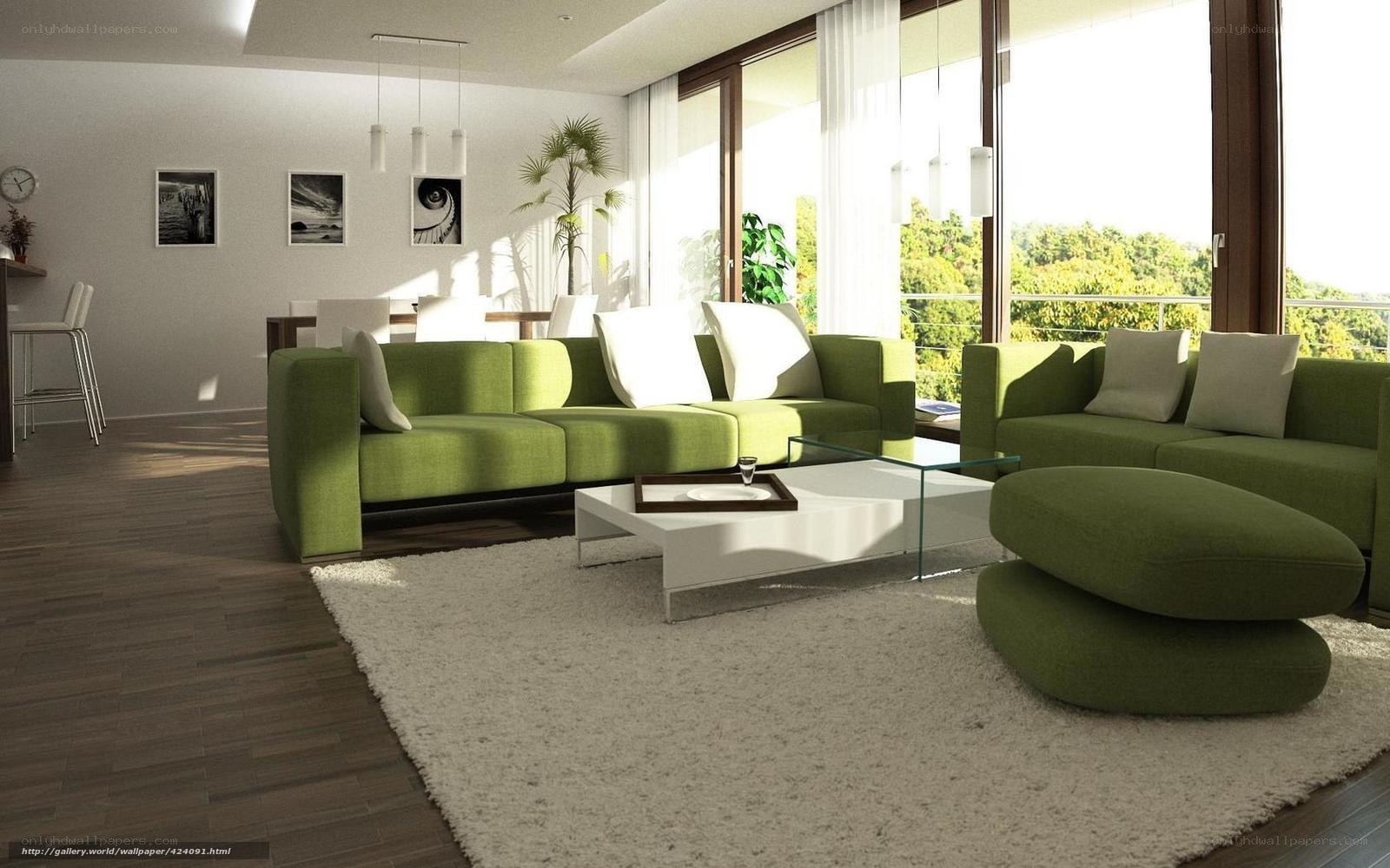 Modern green living room