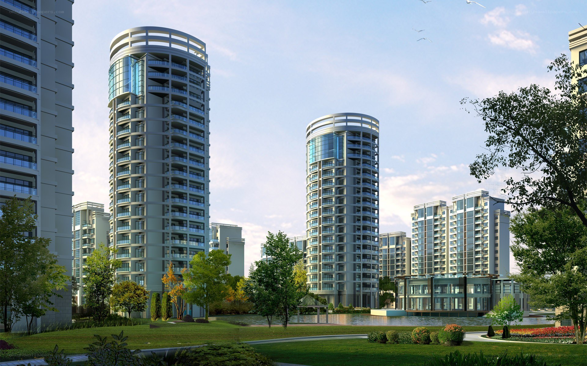 Modern high-rise residential complex