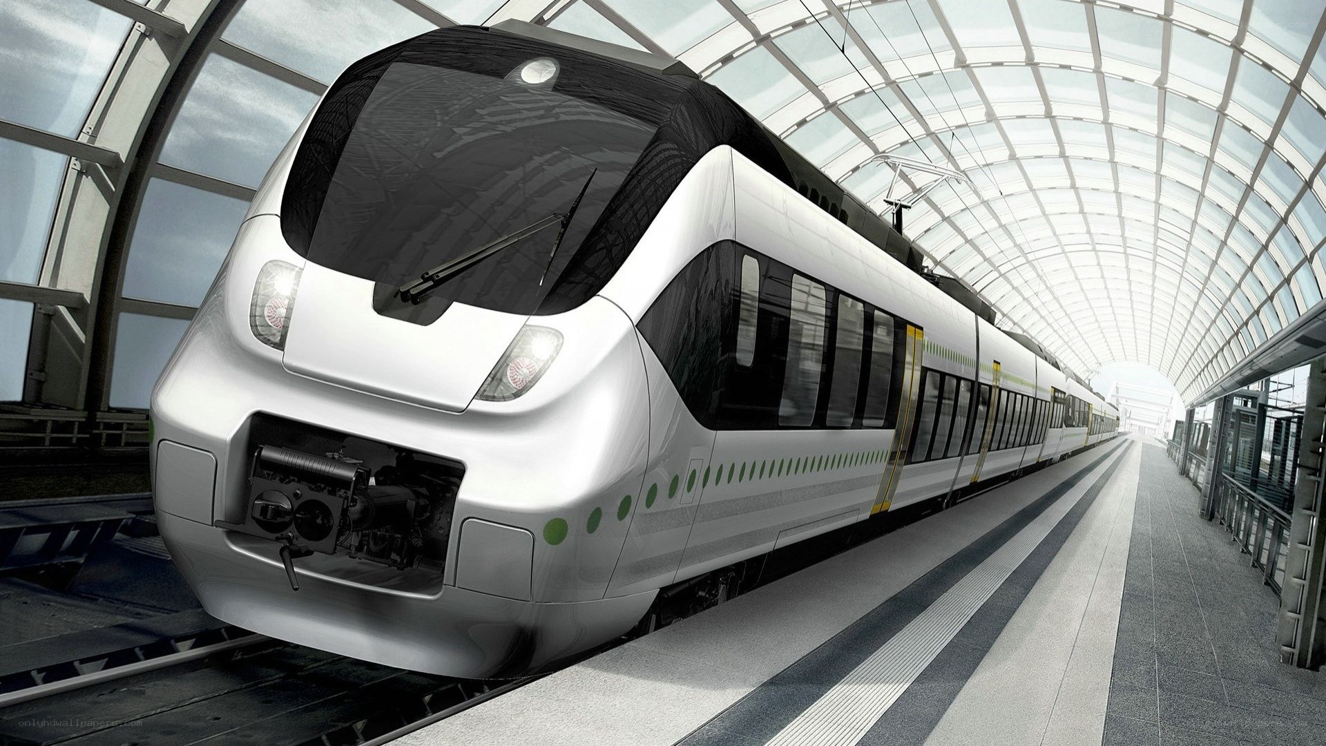 modern high-speed train at station