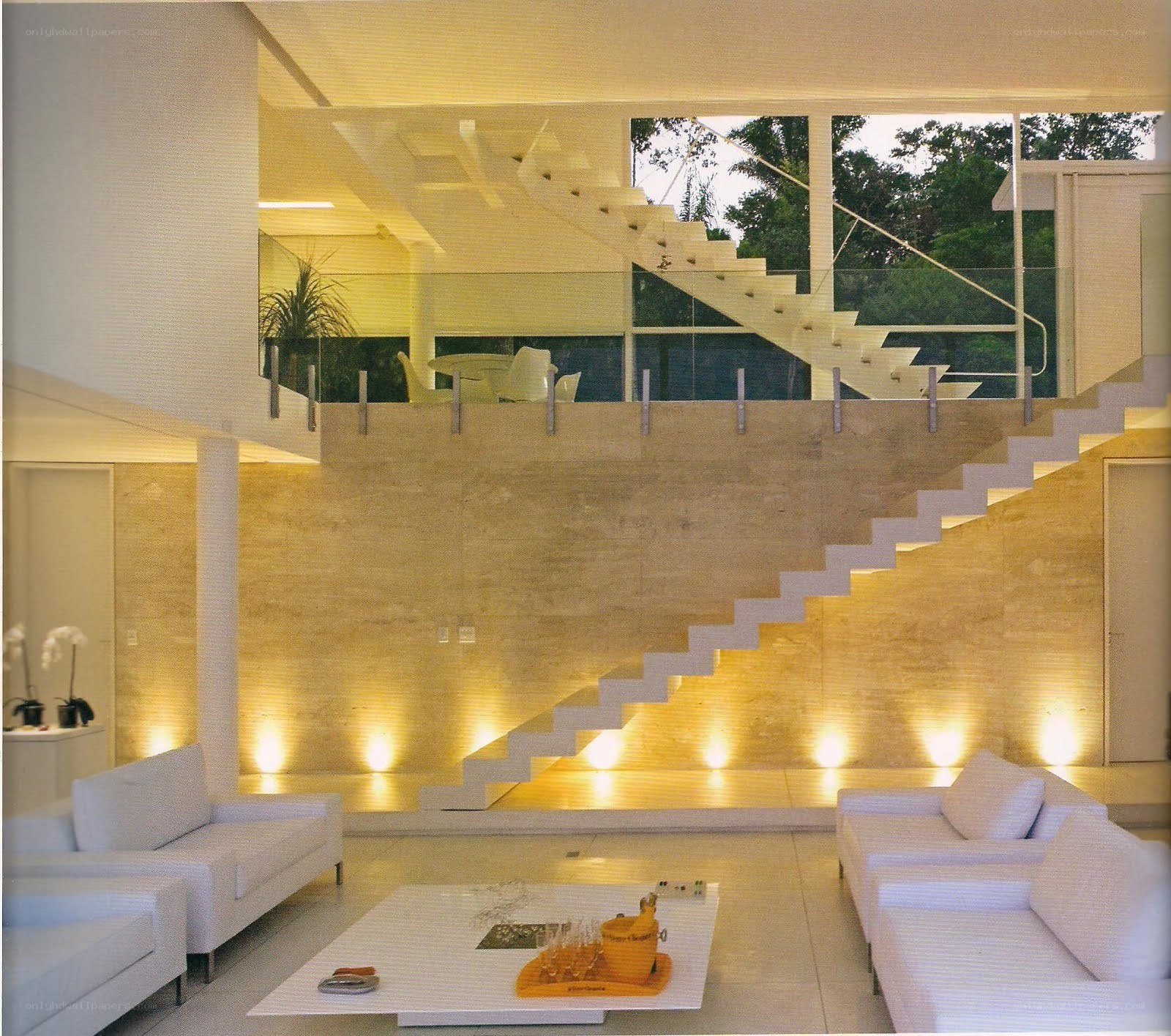Modern home interior with staircase