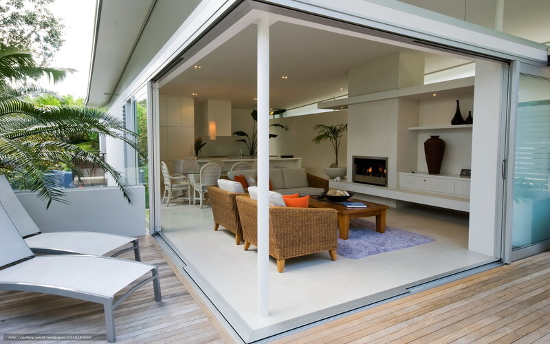 Modern home with outdoor lounge